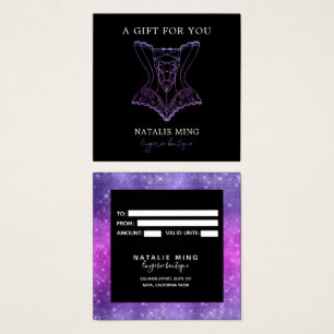 Cartes De Visite Carte-cadeau Boutique en dentelle d'affaires