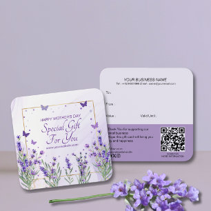 Cartes De Visite Carte-cadeau élégante de fleurs de printemps viole
