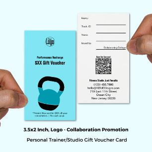 Cartes De Visite Carte-cadeau promotionnelle athlète bleu électriqu