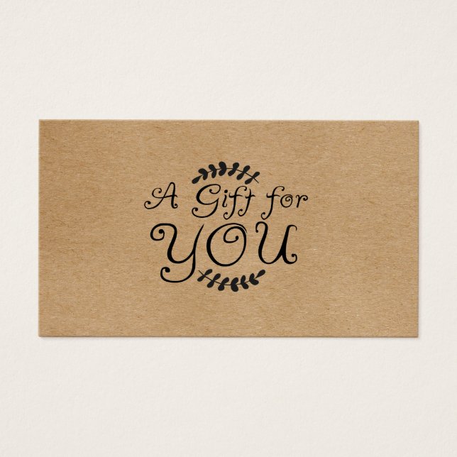 Cartes De Visite Carte-cadeau Rustic Kraft (Devant)