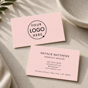 Cartes de visite Carte de logo rose blush fémini