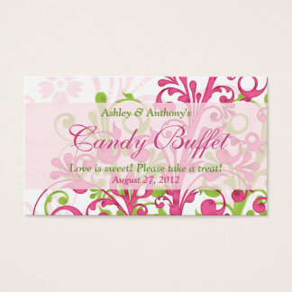Cartes De Visite Cartes-cadeaux Mariage Rose Vert Floral