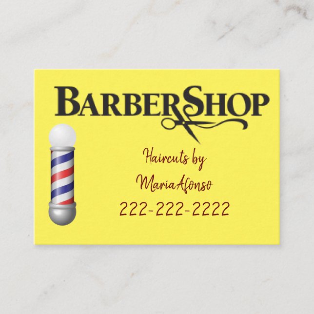 Cartes de visite, Cartes de visite de barbier (Devant)