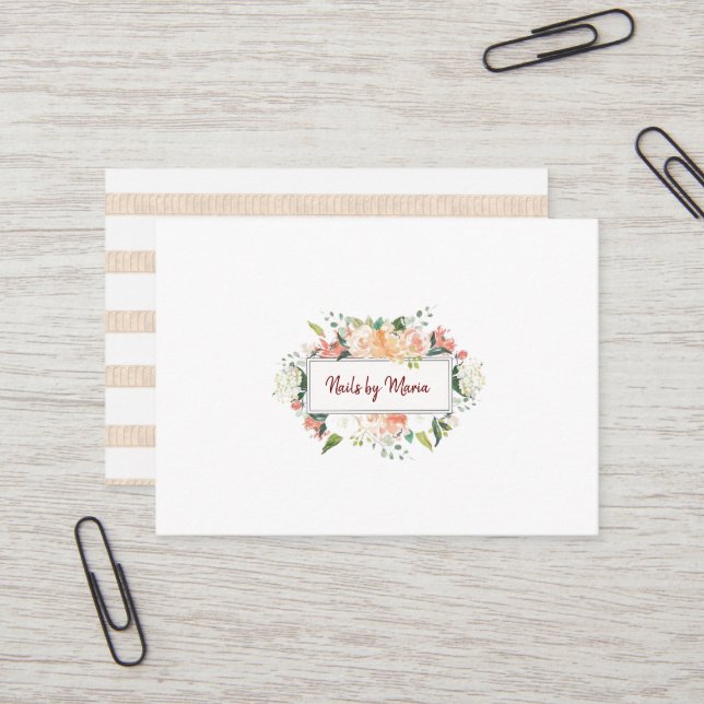 Cartes de visite, Cartes de visite de clous (Devant/Arrière en situation)