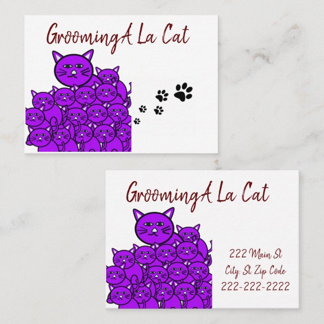 Cartes de visite, Cartes de visite pour Toilettage (Devant / Derrière)