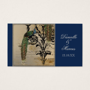 Cartes De Visite Cartes-maquettes de mariage Favor - Peacock Vintag