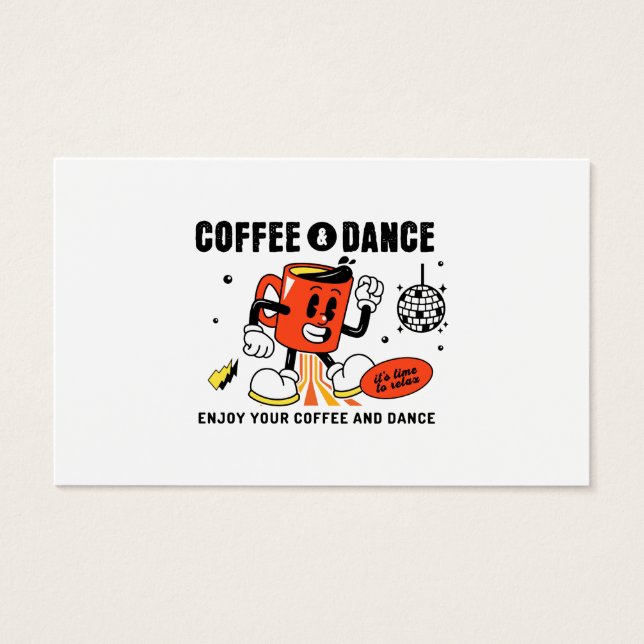 Cartes De Visite Carton de café Rétro -1 (Devant)
