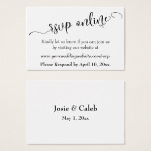 Cartes De Visite Carton de réponse de mariage en ligne Insérer Noir