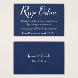 Cartes De Visite Carton de réponse de mariage en ligne Insert blanc