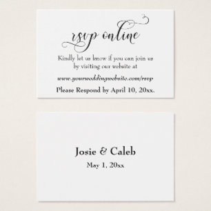 Cartes De Visite Carton de réponse en ligne pour mariage, écriture 