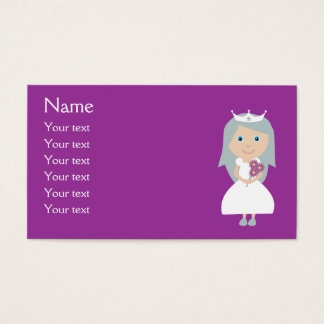 Cartes De Visite Cartoon mignon Princess Purple personnalisable
