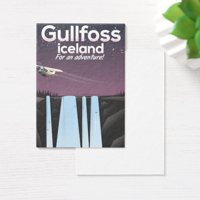 Cartes De Visite Cascade Gullfoss affiche de voyage en Islande (Bureau)