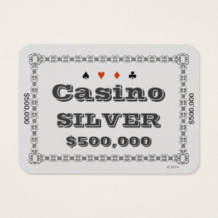 Cartes De Visite Casino ~SILVER~ Poker Chip Plaque $500K (100ct)
