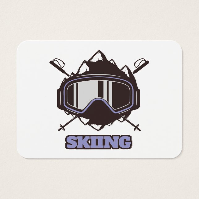 Cartes De Visite Casque de ski cool (Devant)