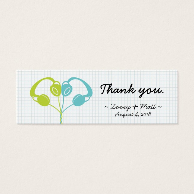 Cartes De Visite Casque Indie Bleu coeur / Mariage vert citron (Devant)