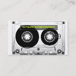 Cartes de visite cassette claire rétro Mixtape 80s