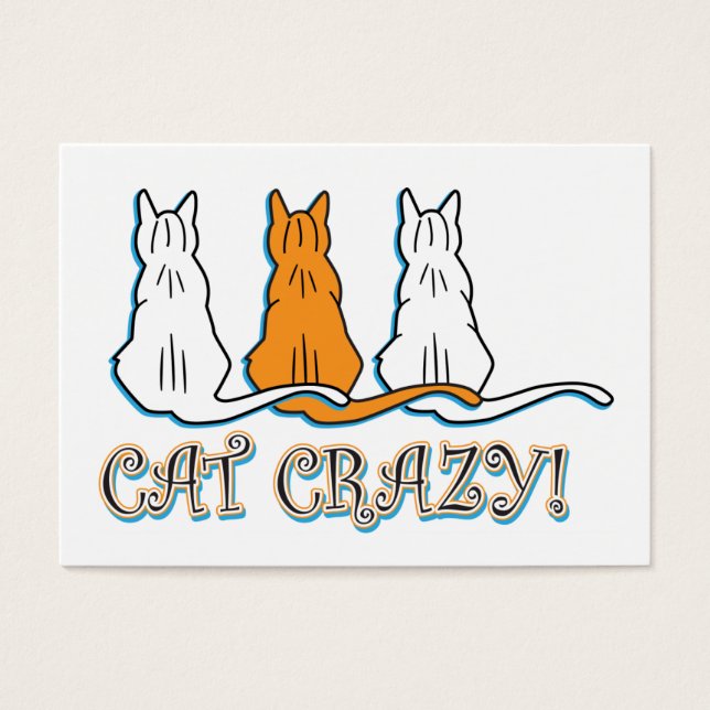 Cartes De Visite Cat Crazy Orange Tabby Cats (Devant)