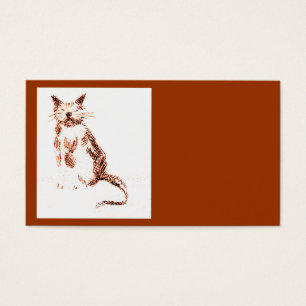 Cartes De Visite Cat - sepia brown colours