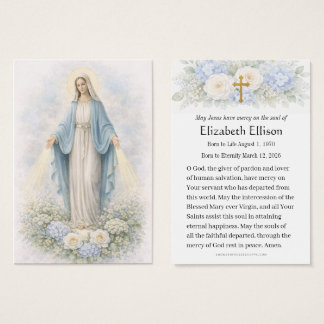 Cartes De Visite Catholic Funeral Blessed Mother Remembrance,