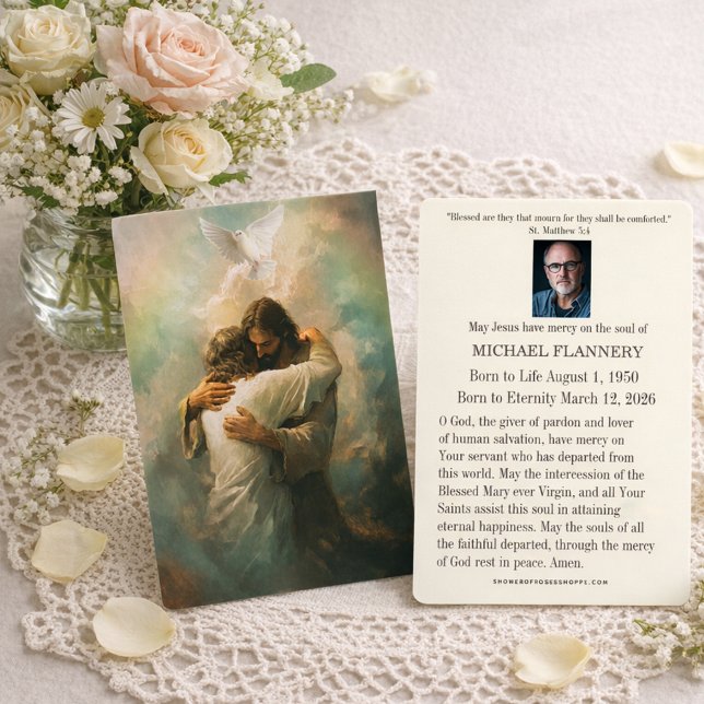 Cartes De Visite Catholic Funeral Memorial Jesus Prayer Card (Créateur téléchargé)