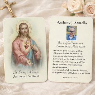 Cartes De Visite Catholic Funeral Memorial Prayer Holy Card