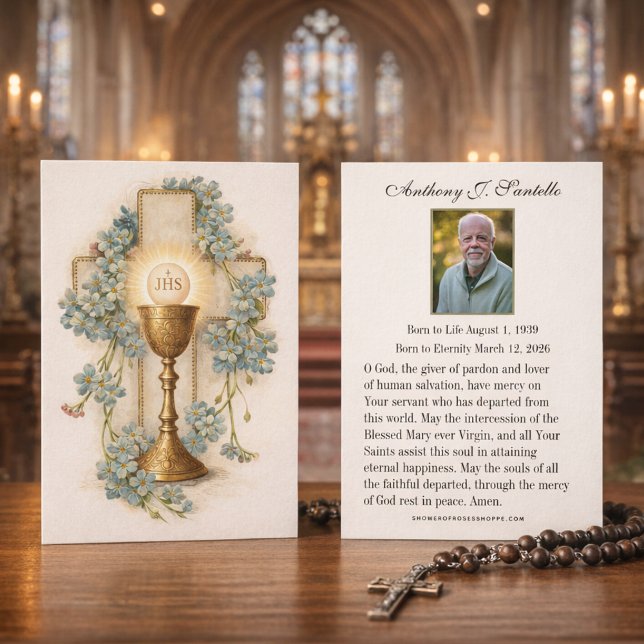 Cartes De Visite Catholic Funeral Memorial Prayer Holy Card (Créateur téléchargé)
