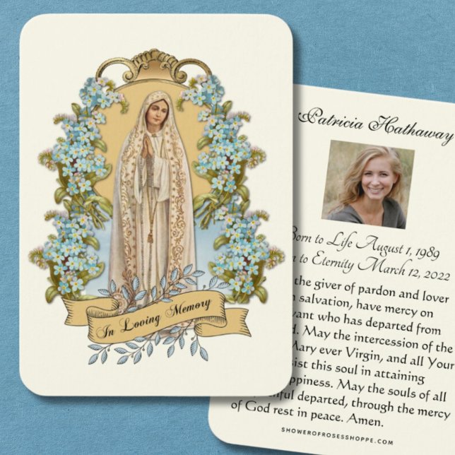 Cartes De Visite Catholic Funeral Memorial Prayer Holy Card (Créateur téléchargé)