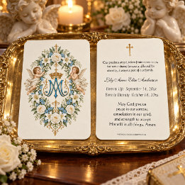 Cartes De Visite Catholic Mémorial de prière pour bébé à l'ange mon