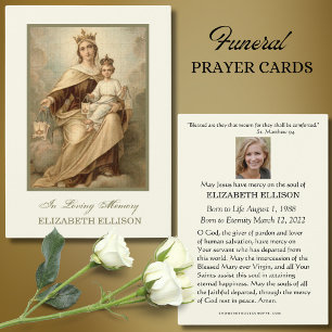 Cartes De Visite Catholic MOUNT CARMEL Funeral Prayer Card