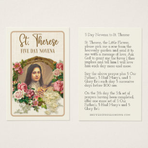 Cartes De Visite Catholic Novena to St. Therese the Little Flower