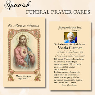 Cartes De Visite Catholic Spanish Jesu Funeral Memorial Holy Card -