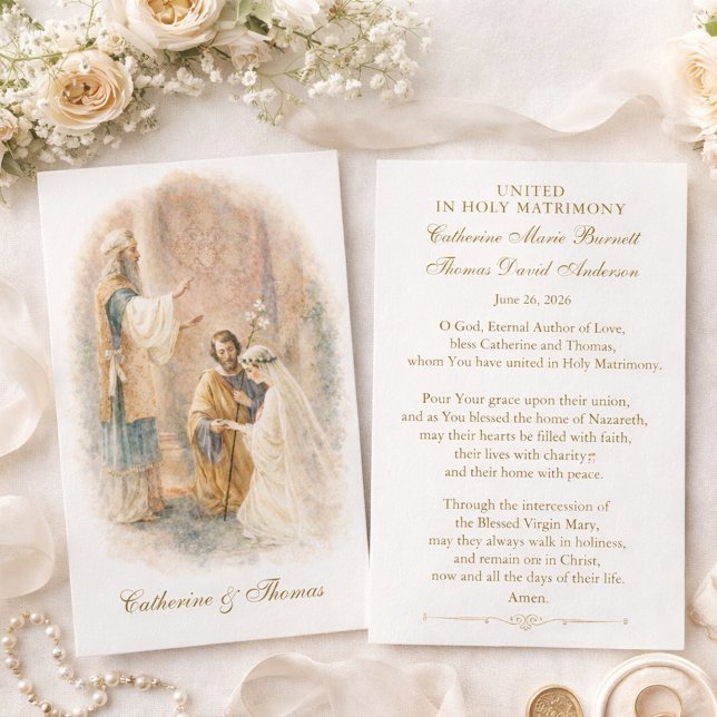 Cartes De Visite Catholic Wedding Prayer Card Betrothal  (Créateur téléchargé)