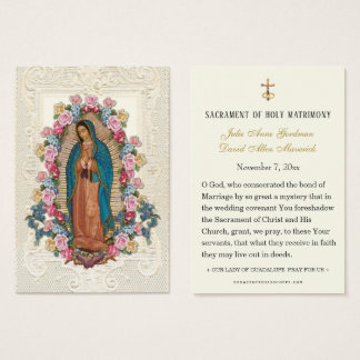 Cartes De Visite Catholic Wedding Prayer Guadalupe