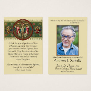Cartes De Visite Catholique Funérailles Jésus Prière