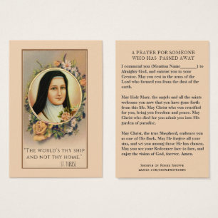 Cartes De Visite Catholique Sainte Thérèse Prière de Sympathie Cart
