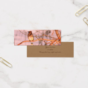 Cartes De Visite Cèdre cirage Oiseau Nature Mini Signet