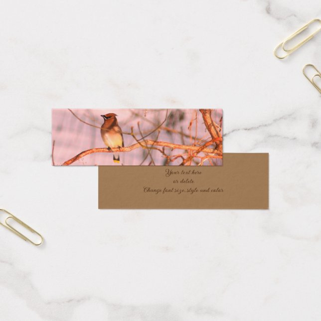 Cartes De Visite Cèdre cirage Oiseau Nature Mini Signet (Bureau)