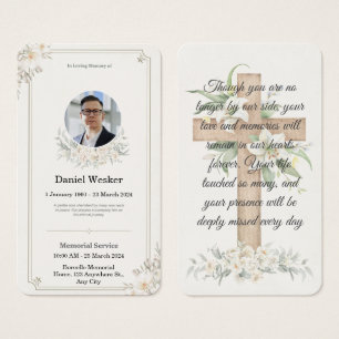 Cartes De Visite Célébration de sympathie pour un mémorial funérair