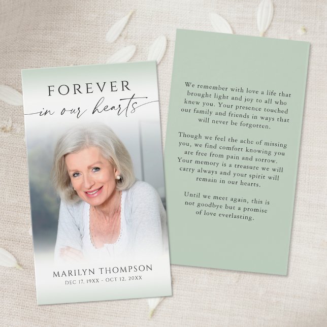 Cartes De Visite Celebration of Life Photo Funeral Prayer Card (Créateur téléchargé)