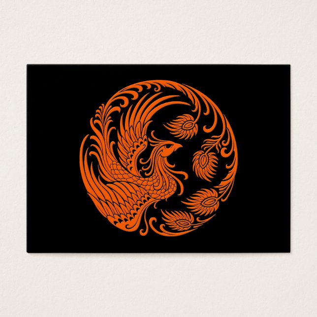 Cartes De Visite Cercle Phoenix orange traditionnel (Devant)