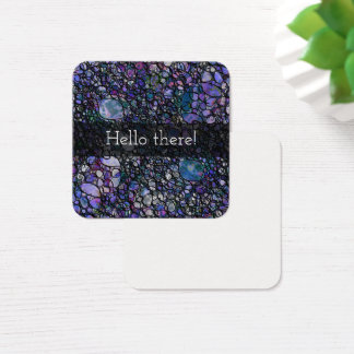 Cartes De Visite Cercles Abstraits Noir & Violet "Bonjour !"