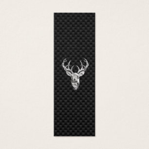 Cartes De Visite Cerf Symbolique en argent sur impression en fibre