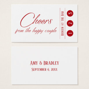 Cartes De Visite Cerisier rouge sur blanc, 3 Punch Boire Billets