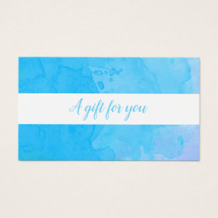 Cartes De Visite Certificat Cadeau Aquarelle Bleue Élégante