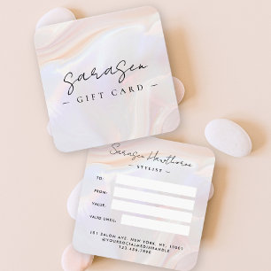 Cartes De Visite Certificat cadeau Arrière - plan Opal Pierre blanc