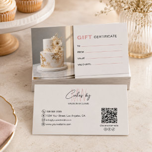 Cartes De Visite Certificat Cadeau avec Logo Monogramme de Boulange