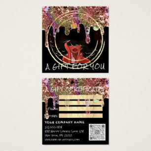 Cartes De Visite Certificat Cadeau Clou Poils de maquillage Noir