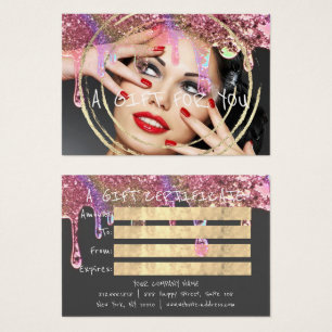 Cartes De Visite Certificat Cadeau Clous Hair Maquillage Gris
