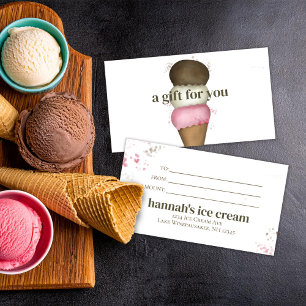 Cartes De Visite Certificat cadeau Crème glacée Business Custom