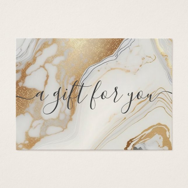 Cartes De Visite Certificat cadeau d'affaires en marbre d'or blanc (Devant)